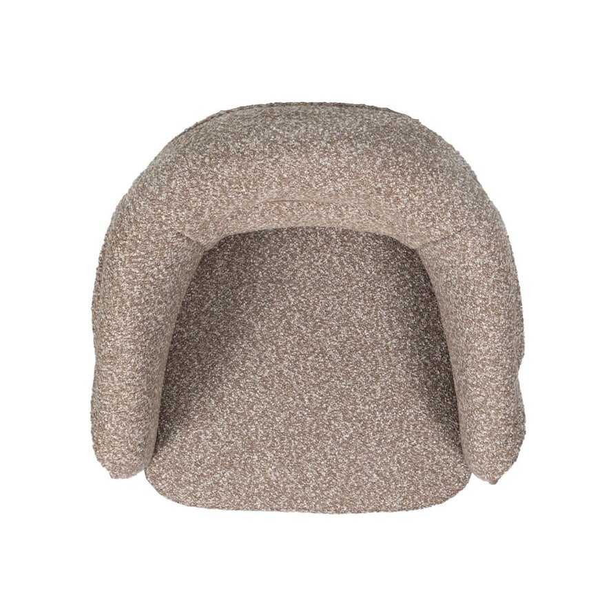 Stoel Riley bouclé bruin