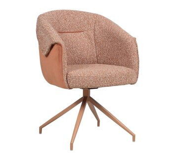 Bronx71 Stoel Riley draaibaar bouclé terracotta