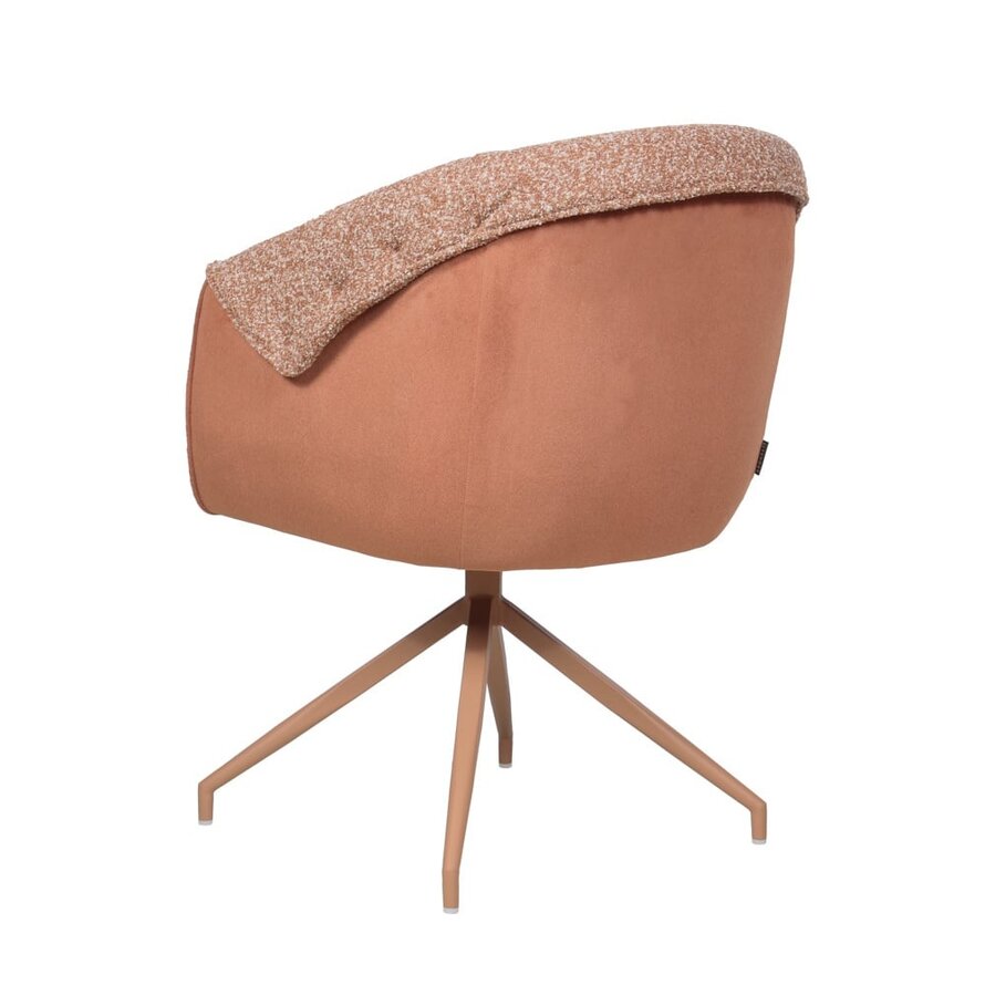 Stoel Riley draaibaar bouclé terracotta