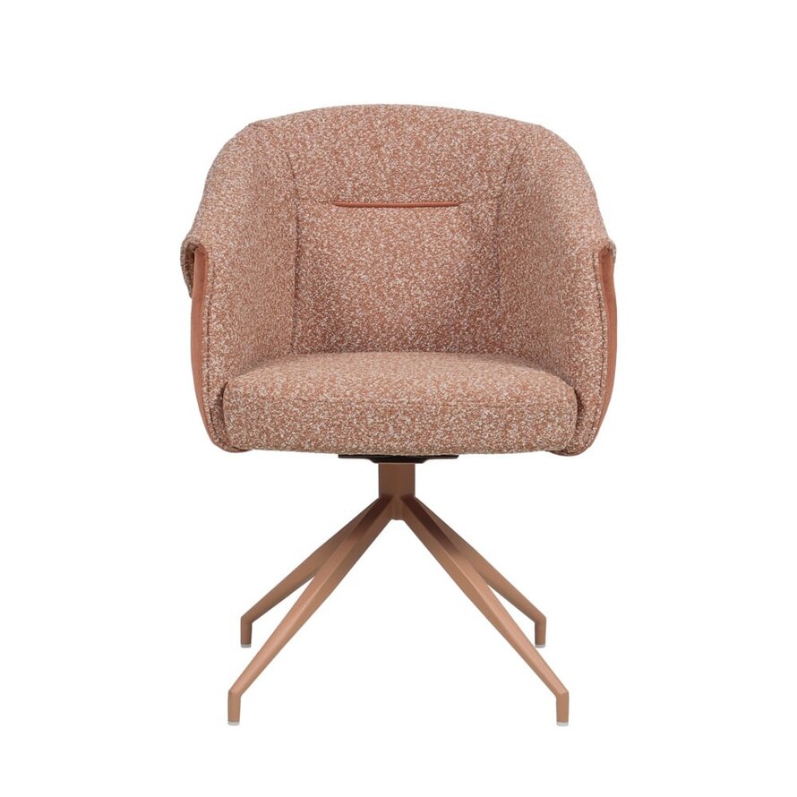 Stoel Riley draaibaar bouclé terracotta