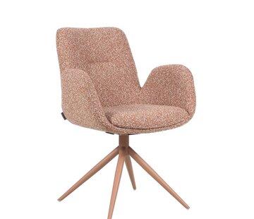 Bronx71 Stoel Alex draaibaar bouclé terracotta