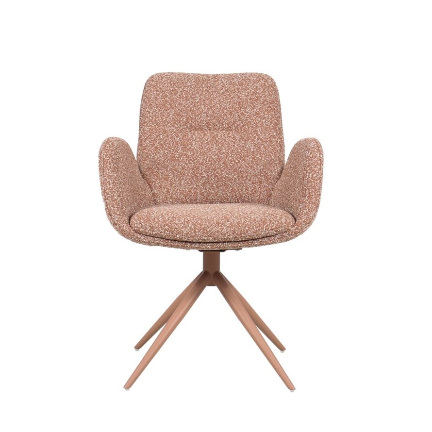 Stoel Alex draaibaar bouclé terracotta