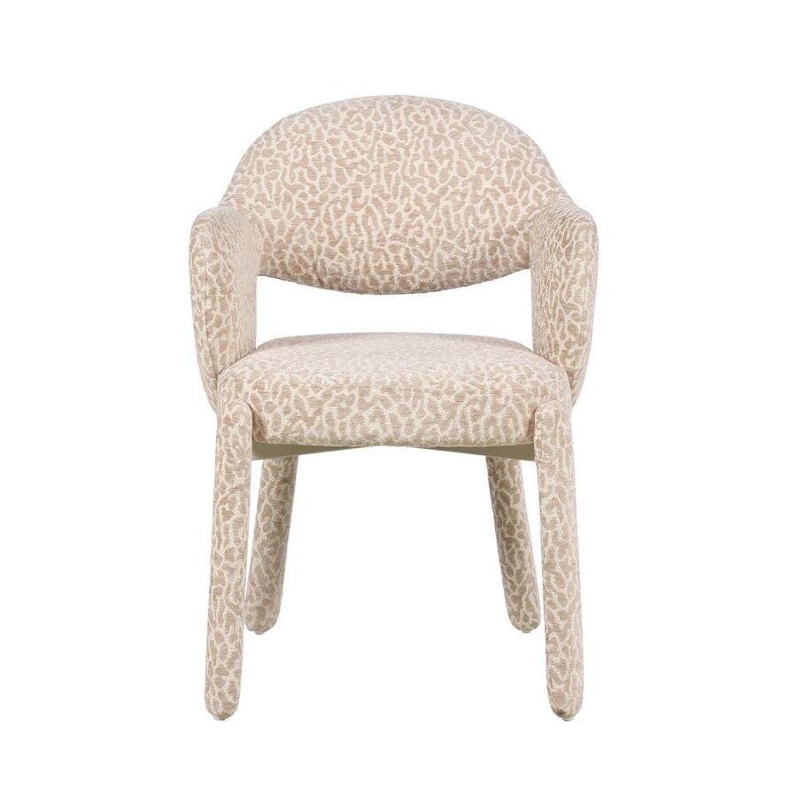 Stoel Leo taupe leopard