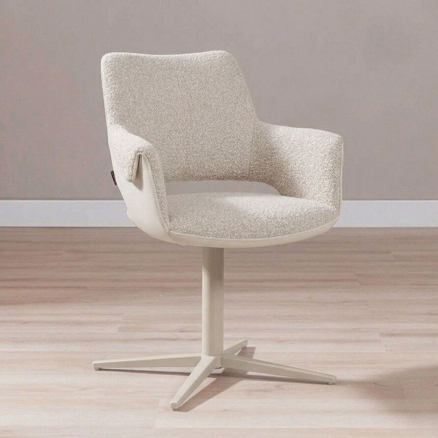 Stoel Jules draaibaar taupe bouclé