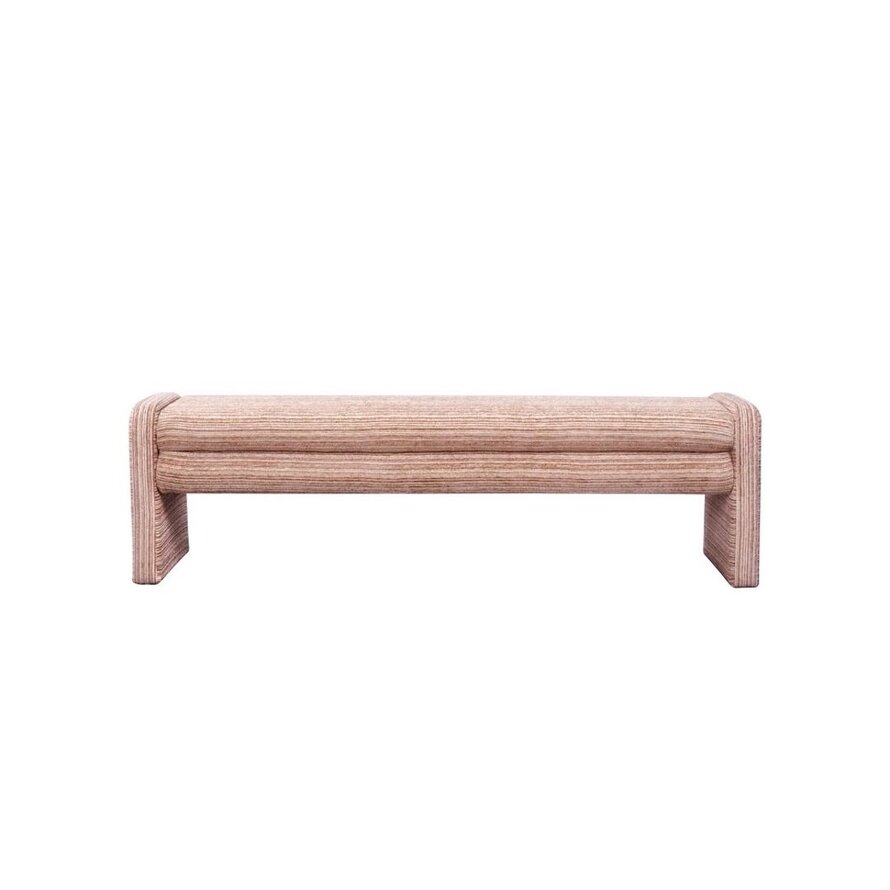 Eetkamerbank Ravi chenille beige/pink 160 cm