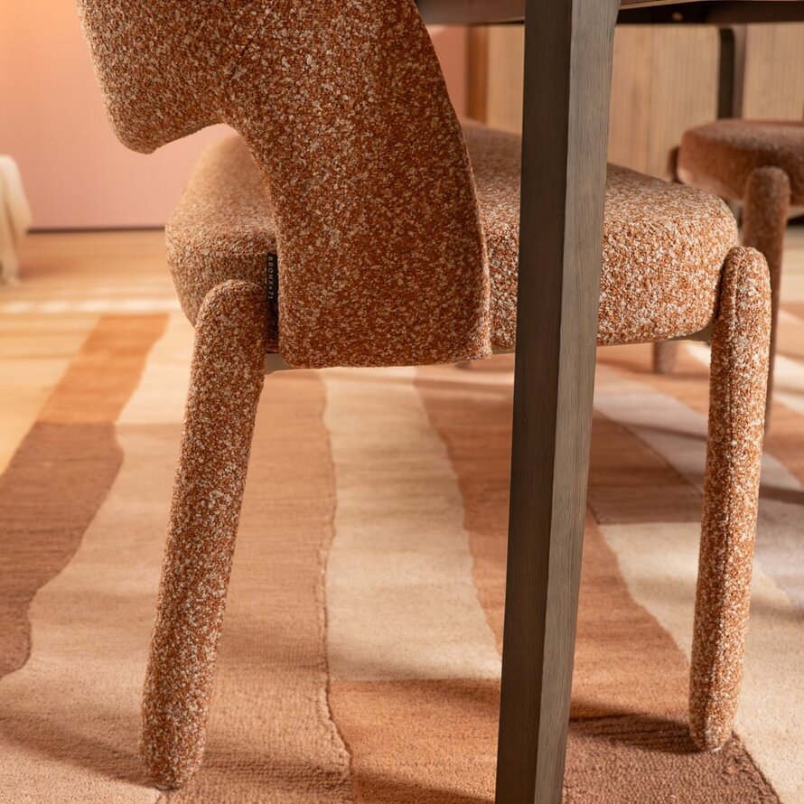 Eetkamerbank June bouclé terracotta 160 cm