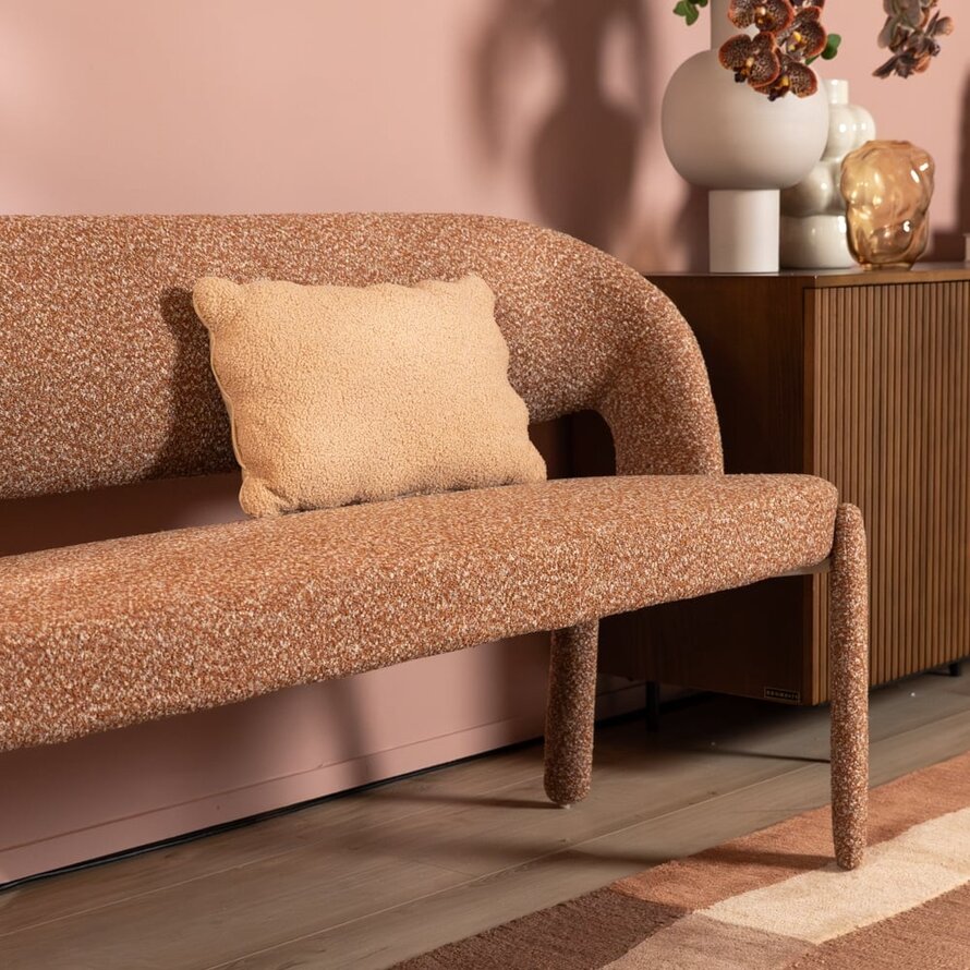 Eetkamerbank June bouclé terracotta 160 cm