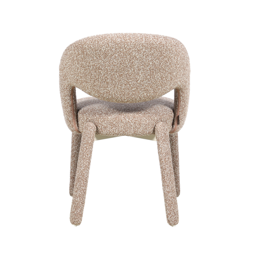 Stoel Dean bouclé bruin