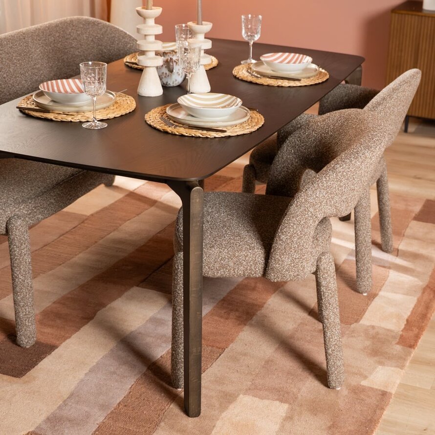 Stoel Dean bouclé bruin