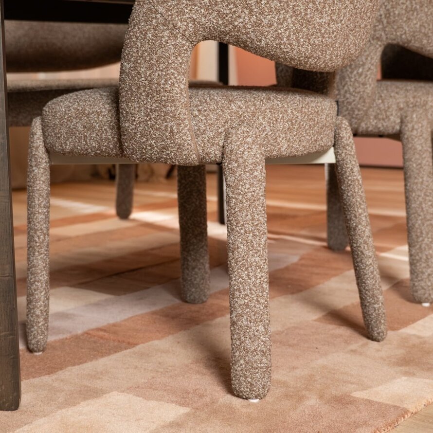 Stoel Dean bouclé bruin