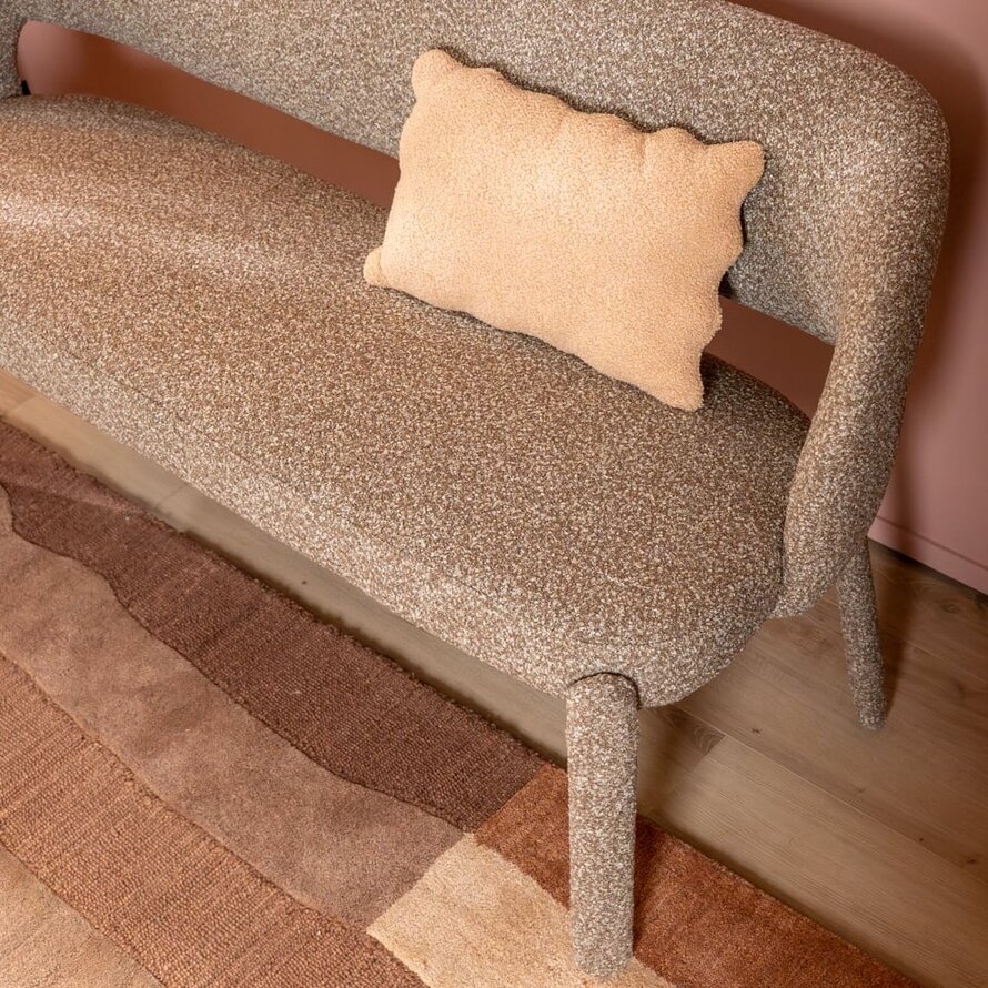 Eetkamerbank June bouclé bruin 160 cm