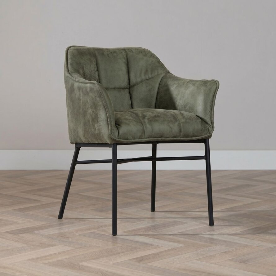 Stoel Aaron microvezel - Leatherlook olijfgroen