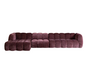 Hoekbank XL links Luca chenille paars
