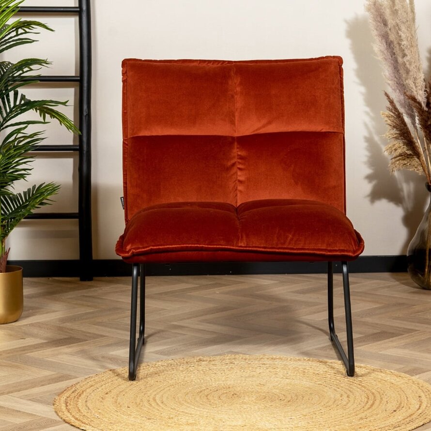 Fauteuil Malaga koper velvet
