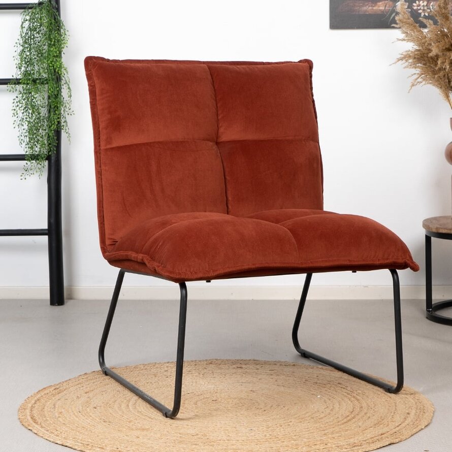 Fauteuil Malaga koper velvet