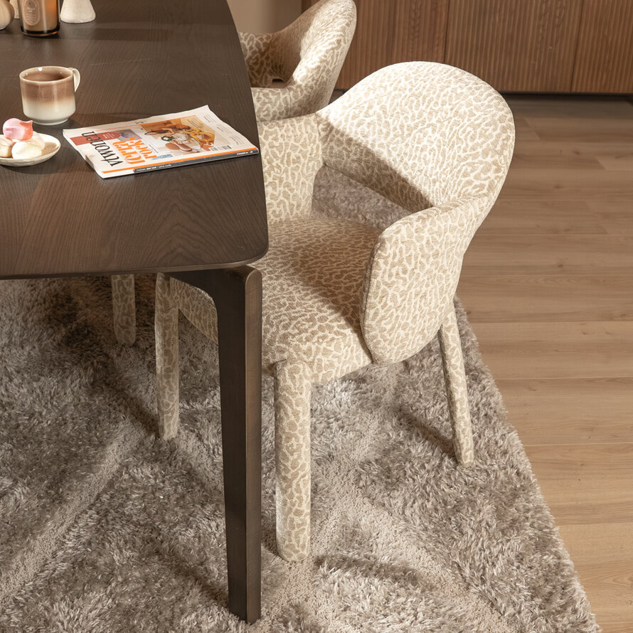 Stoel Leo taupe leopard