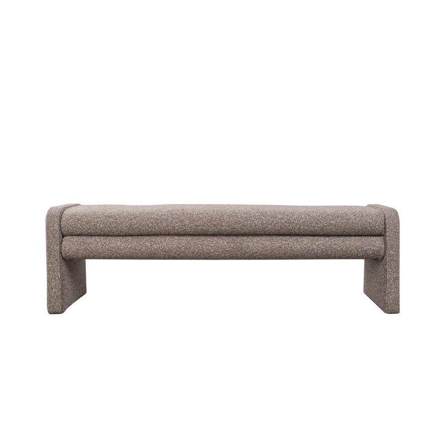 Eetkamerbank Neil bouclé bruin 160 cm