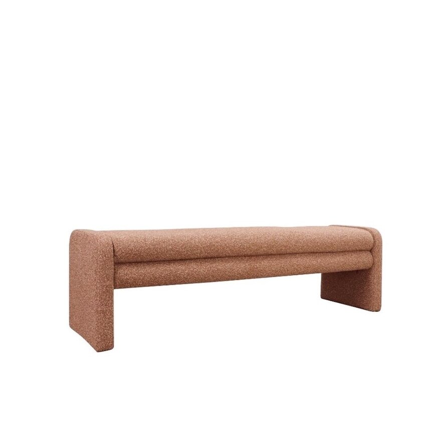Eetkamerbank Neil bouclé terracotta 160 cm