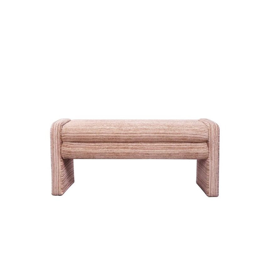 Eetkamerbank Ravi chenille beige/pink 100 cm