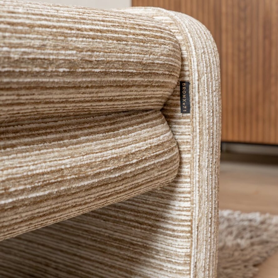 Eetkamerbank Ravi chenille beige/taupe 100 cm
