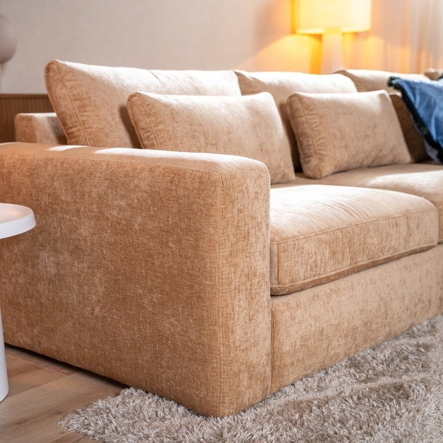 Hoekbank Kyle chenille peach rechts