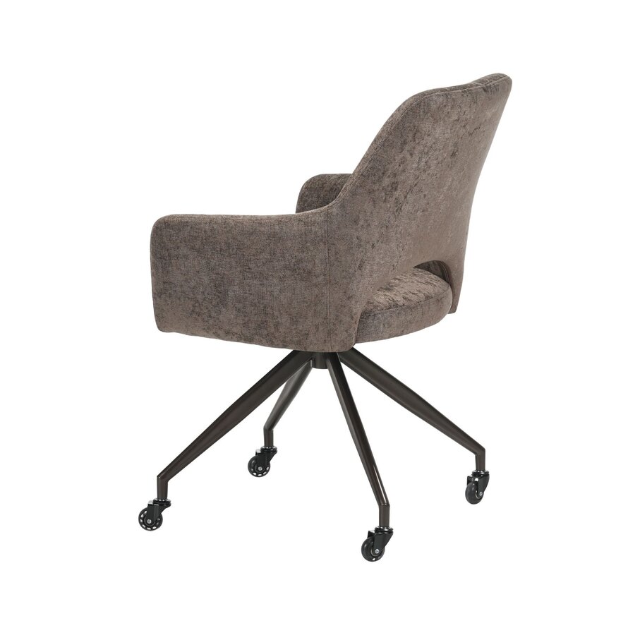 Stoel met wieltjes Mexx velvet bruin