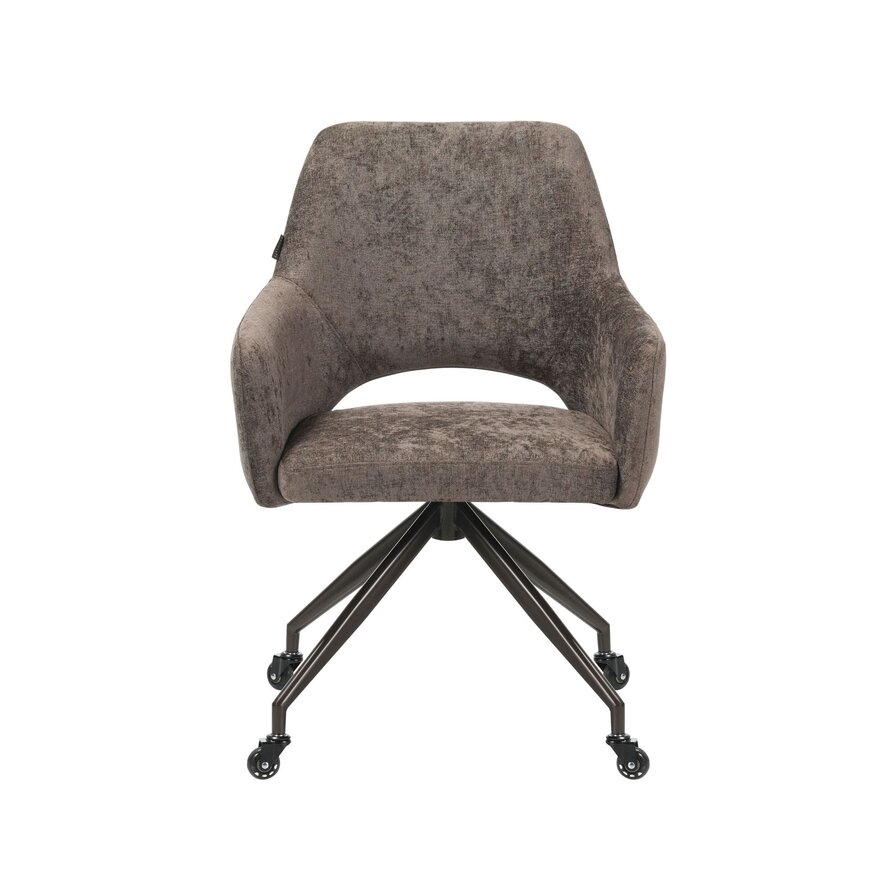 Stoel met wieltjes Mexx velvet bruin