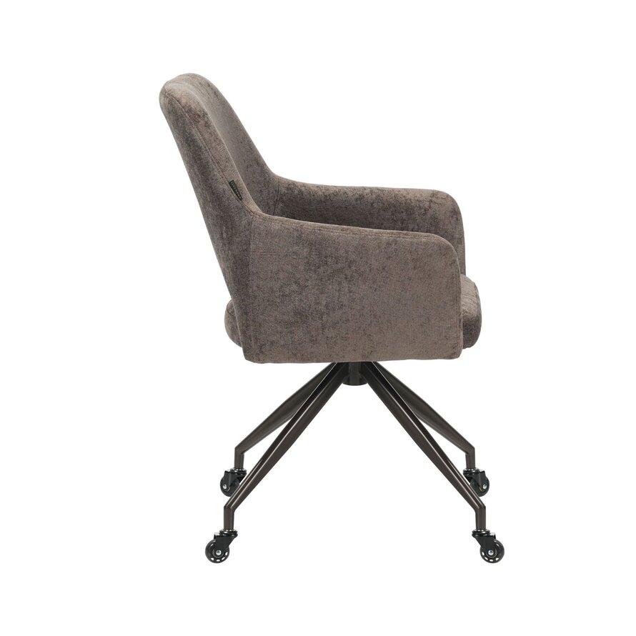 Stoel met wieltjes Mexx velvet bruin