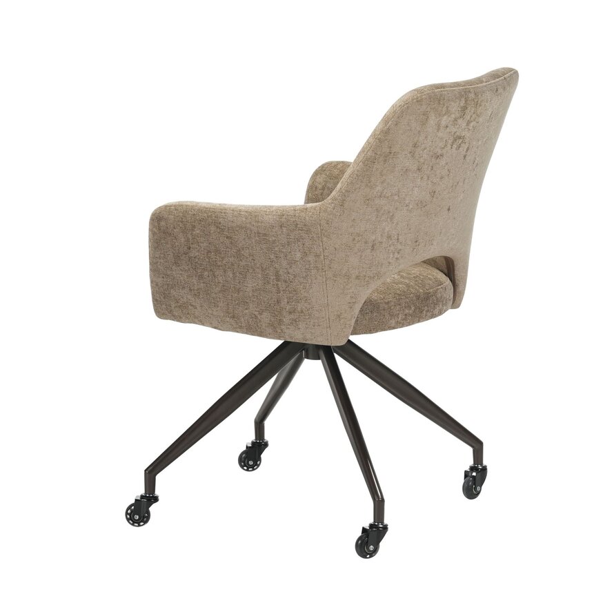 Stoel met wieltjes Mexx velvet taupe
