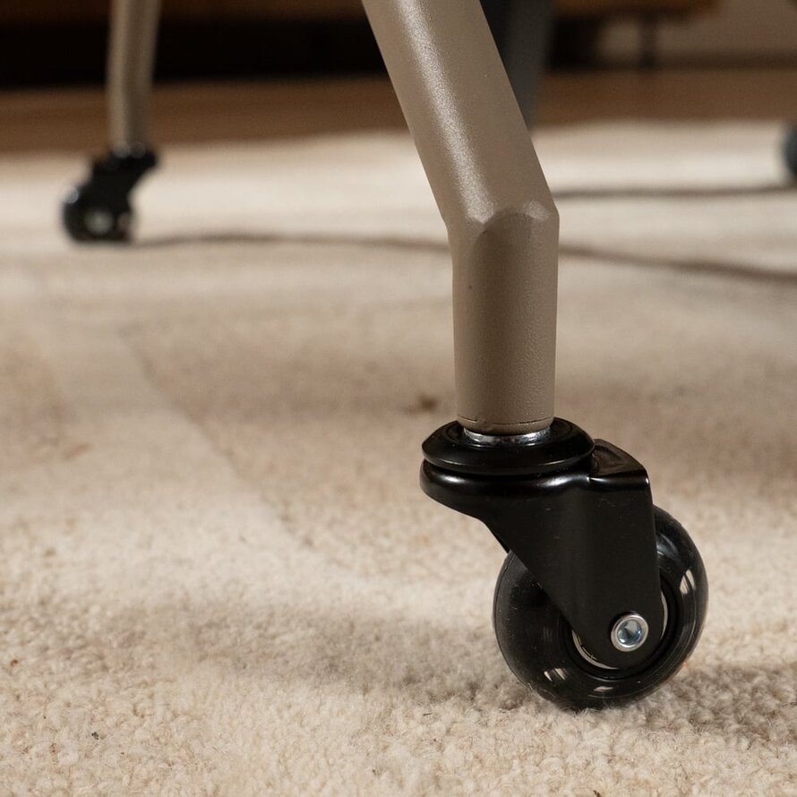 Stoel met wieltjes Mona gemêleerde stof beige