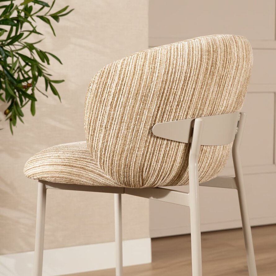 Barkruk Milo chenille beige/taupe 70 cm