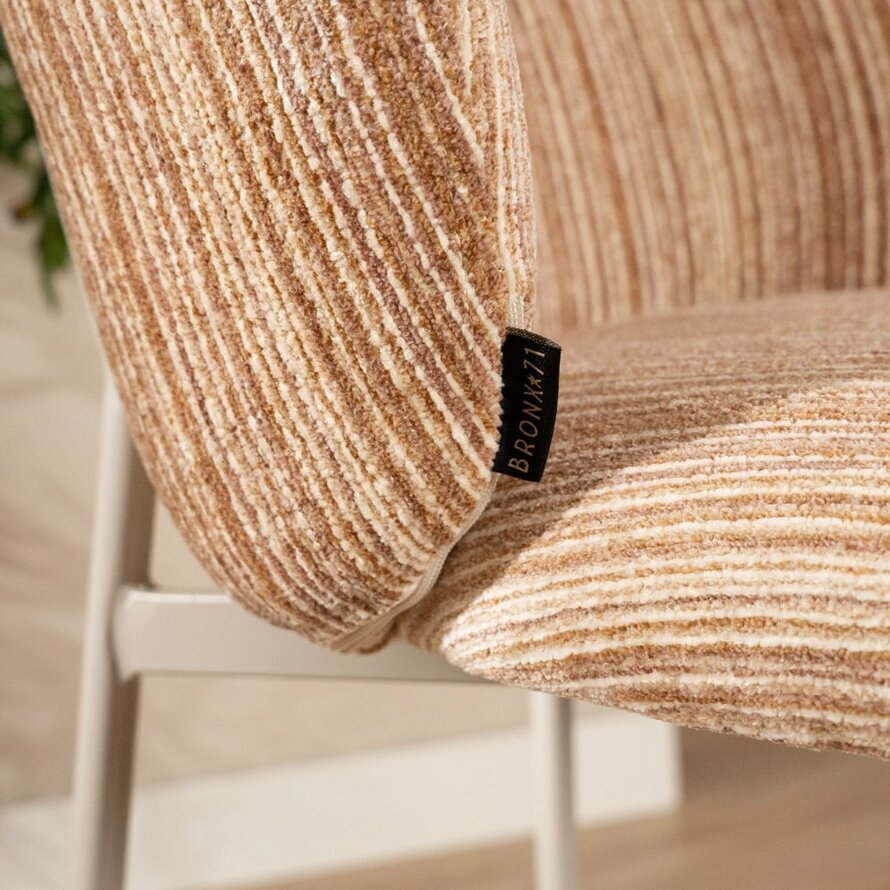Barkruk Milo chenille beige/pink 70 cm