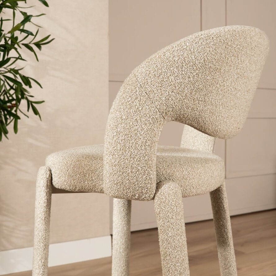 Barkruk June bouclé taupe 70 cm