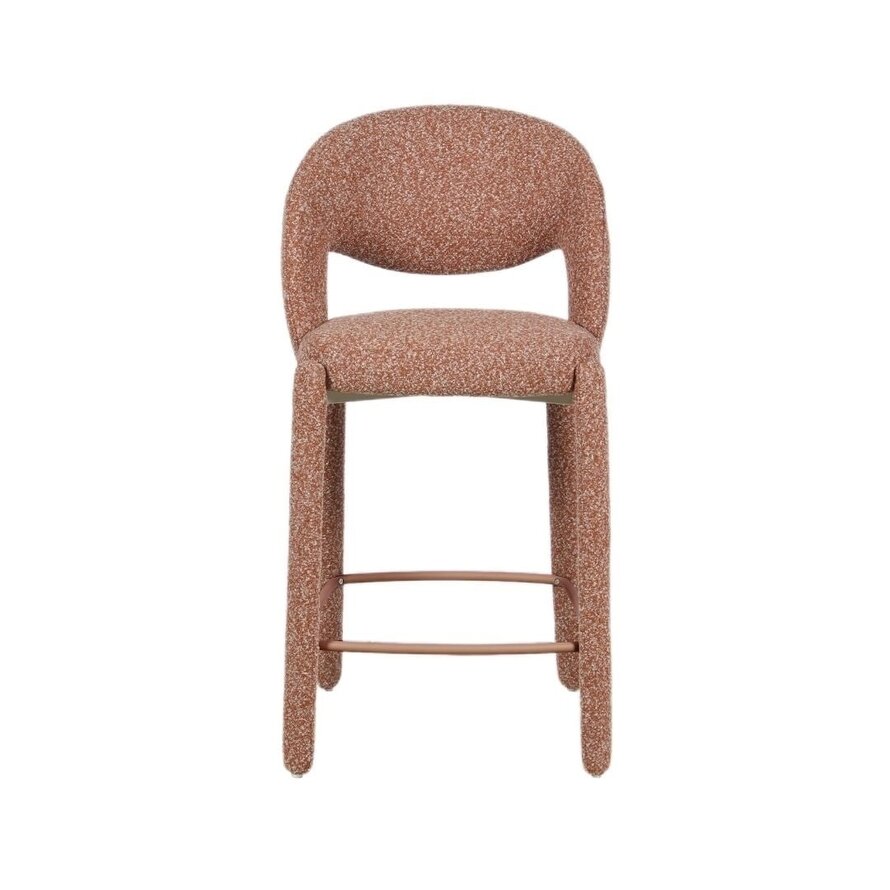 Barkruk June bouclé terracotta 70 cm