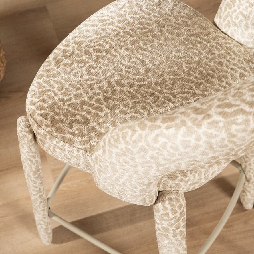 Barkruk Leo taupe leopard 70 cm