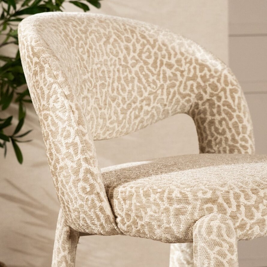 Barkruk Leo taupe leopard 70 cm