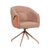 Bronx71 Stoel Riley draaibaar bouclé terracotta