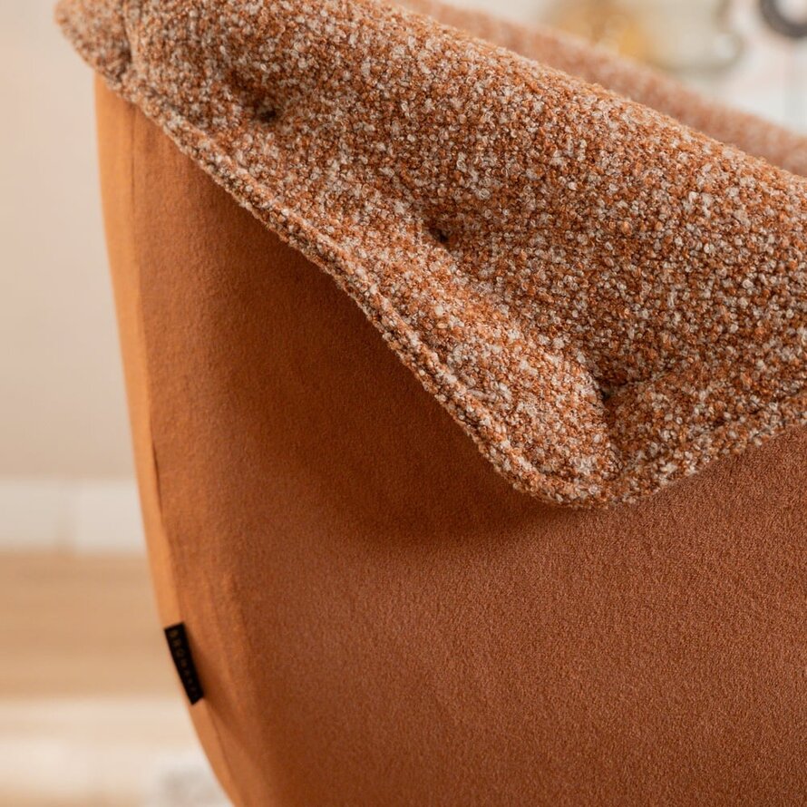Stoel Riley draaibaar bouclé terracotta