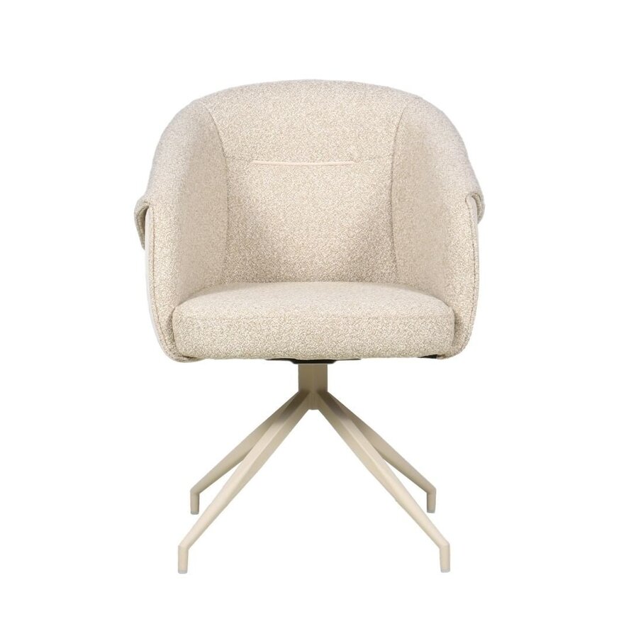 Stoel Riley draaibaar bouclé taupe