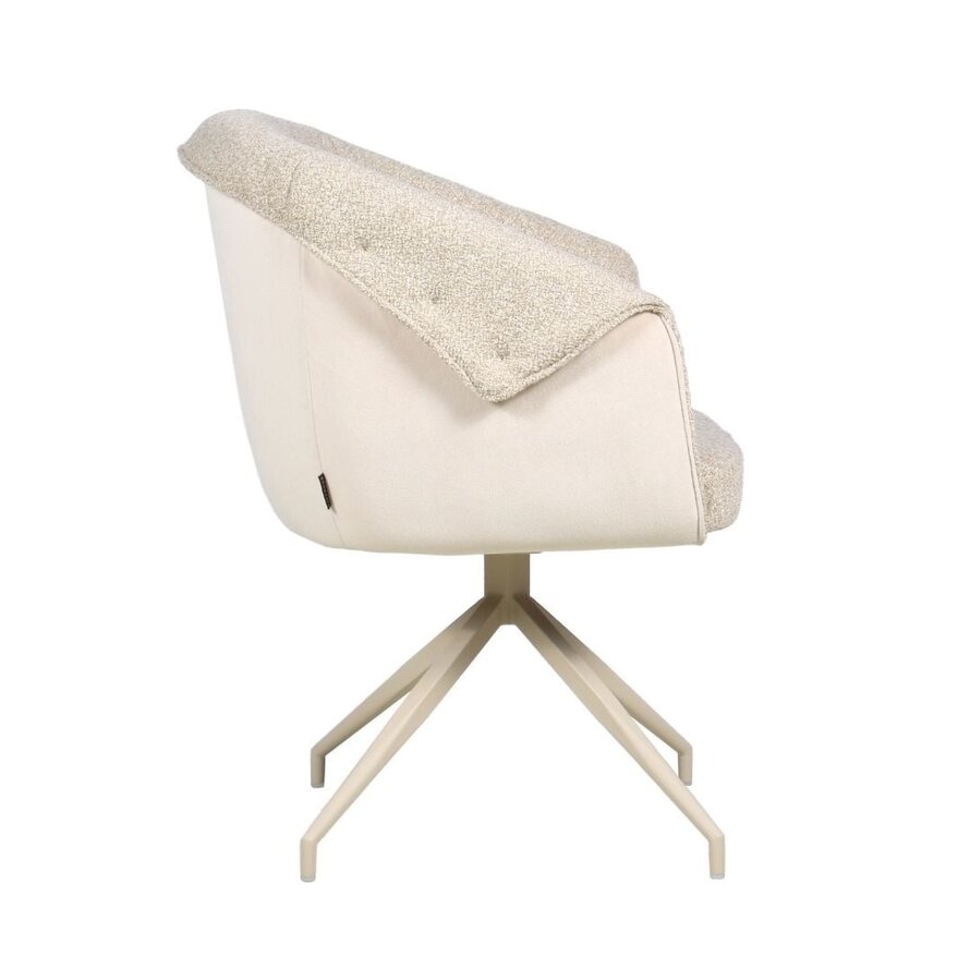 Stoel Riley draaibaar bouclé taupe