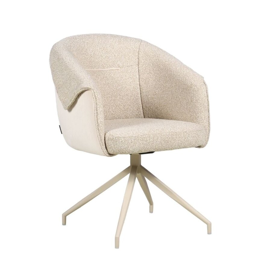 Stoel Riley draaibaar bouclé taupe