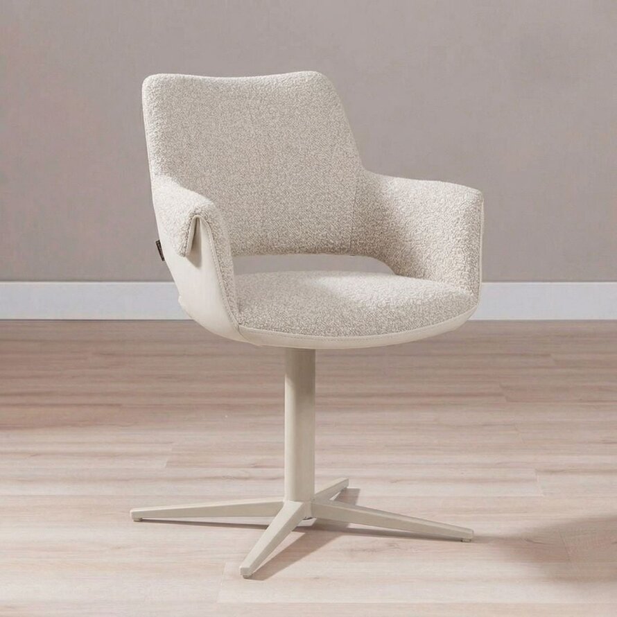 Stoel Jules draaibaar taupe bouclé