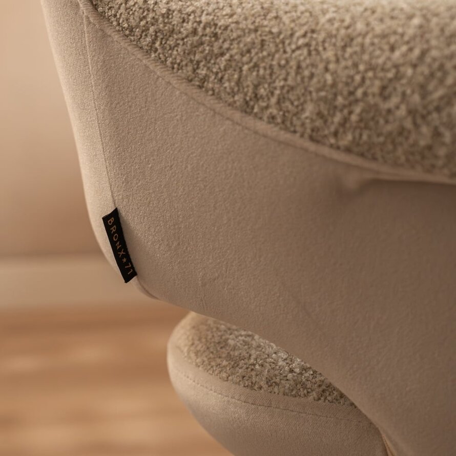 Stoel Jules draaibaar taupe bouclé