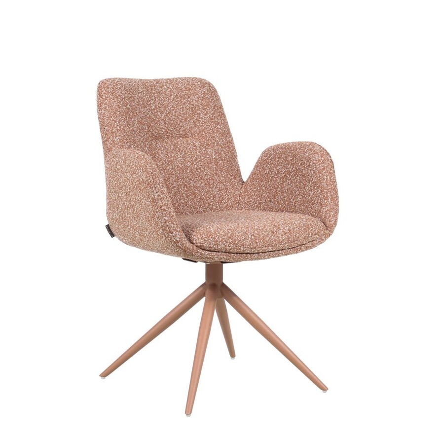 Stoel Alex draaibaar bouclé terracotta