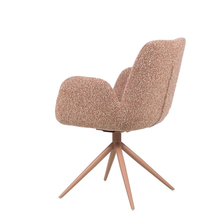 Stoel Alex draaibaar bouclé terracotta