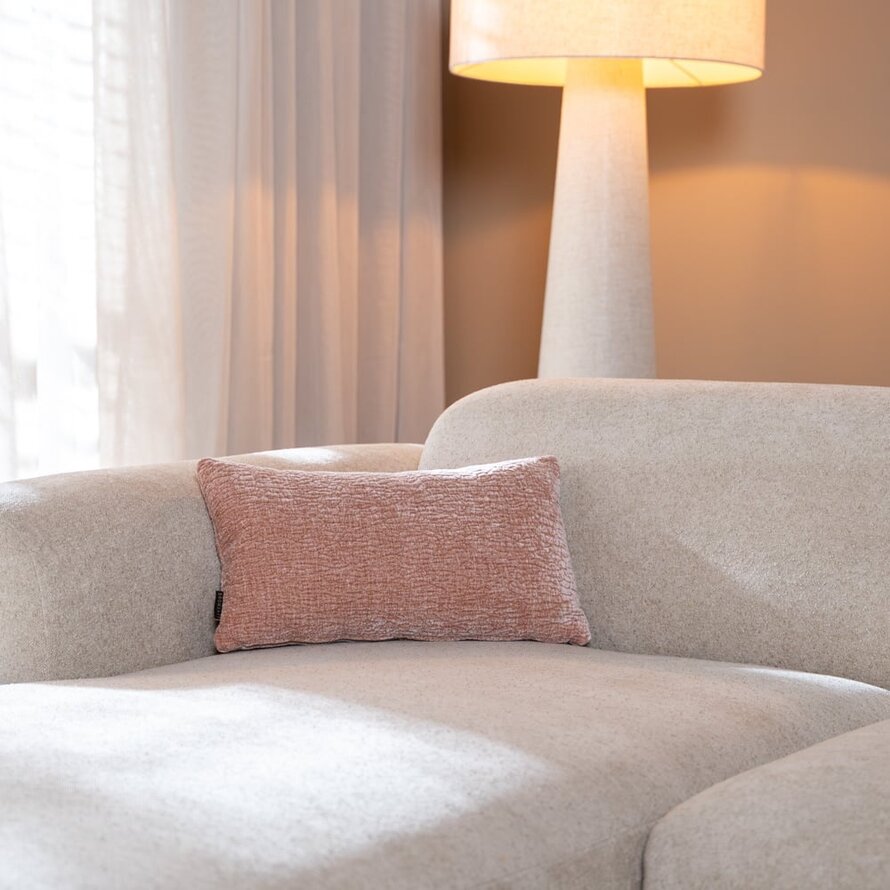Sierkussen Day chenille stof roze 25 x 45