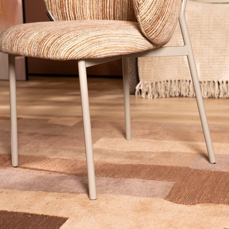 Stoel Milo chenille beige/pink