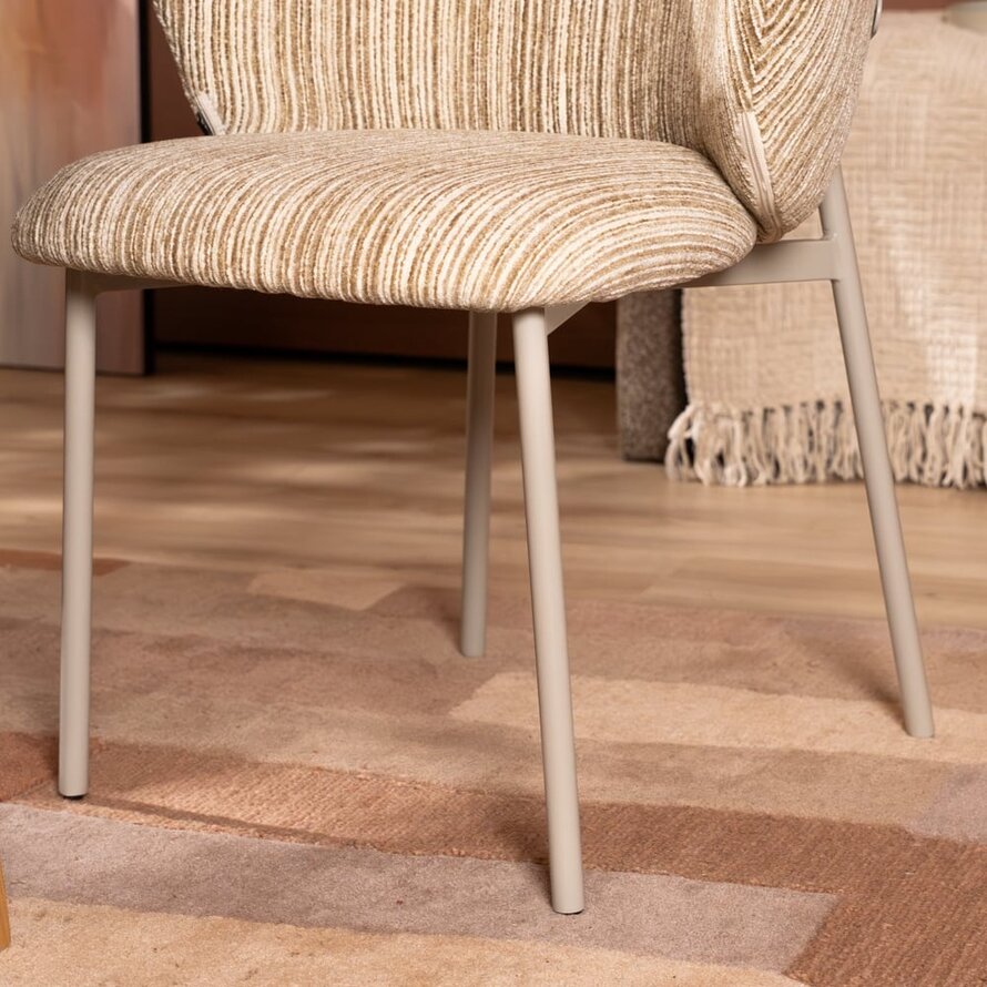 Stoel Milo chenille beige/taupe