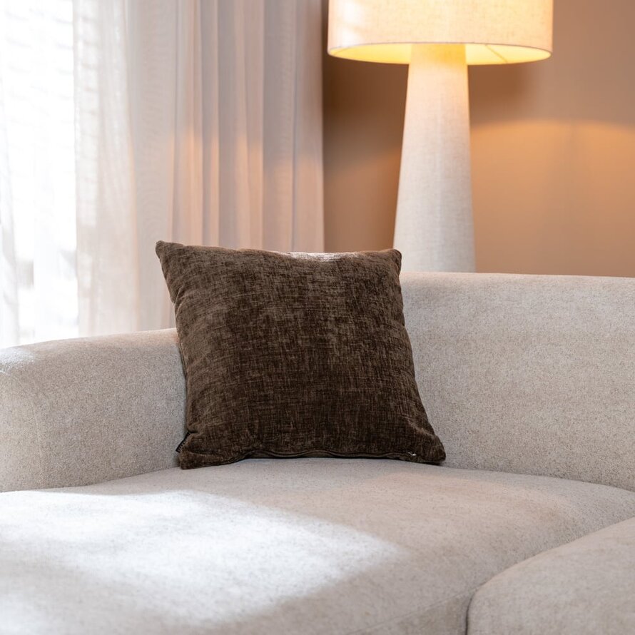 Sierkussen Evi chenille mocha 45 x 45