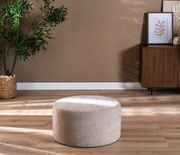 Bronx71 Poef Blair rond chenille beige ø70 cm